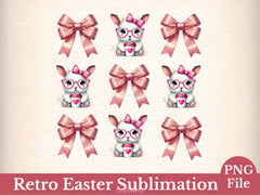Easter Bunny Coquette Easter Bunny Clipart Bundle - CraftNest - Digital Crafting and Art