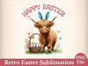 Cute Easter Highland Cow Clipart Bundle 2