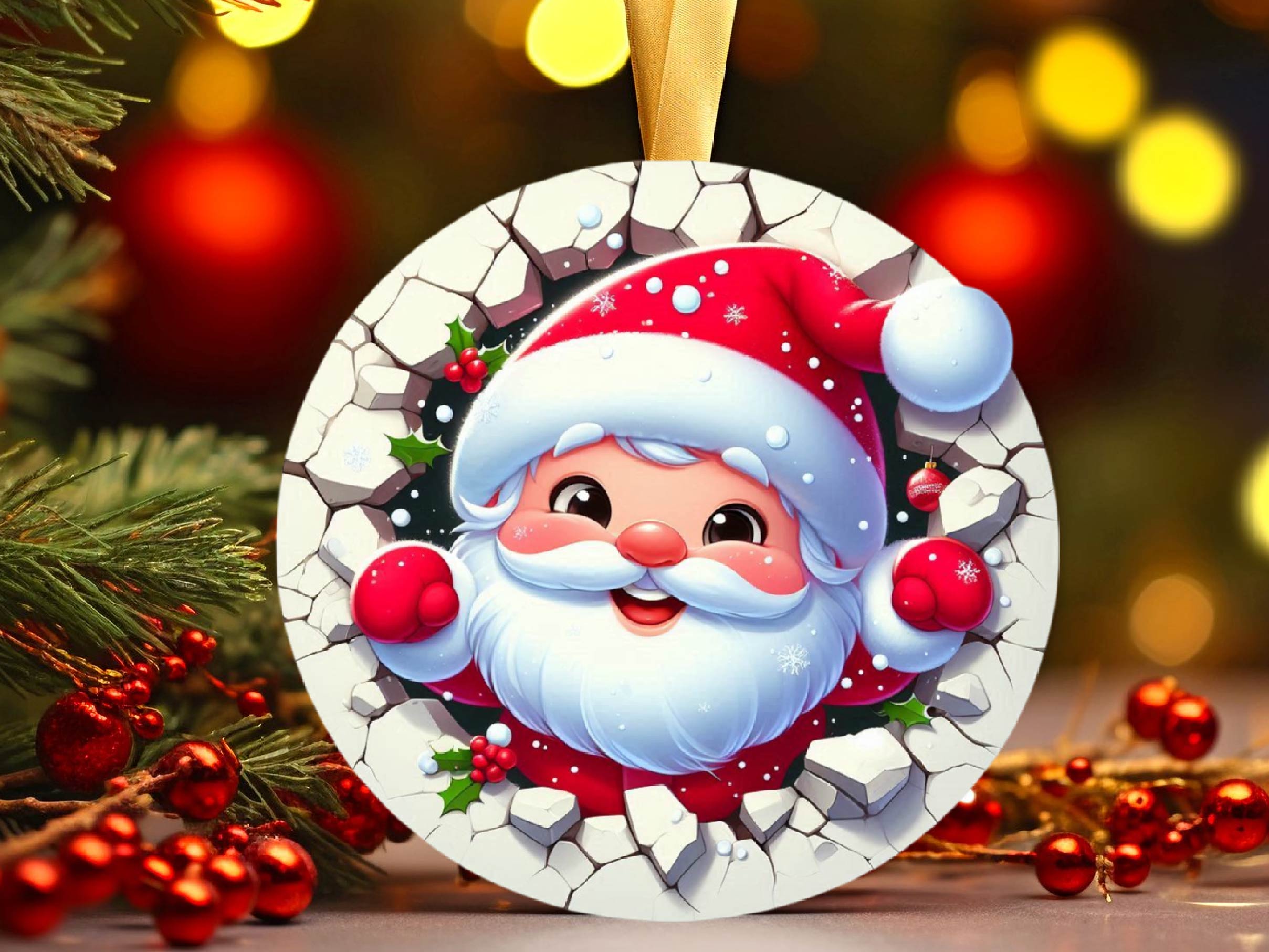 Printable 3D Christmas Ornaments Clipart Bundle 5 - CraftNest - Digital Crafting and Art