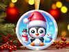 Christmas Round Penguin Ornament Clipart Bundle