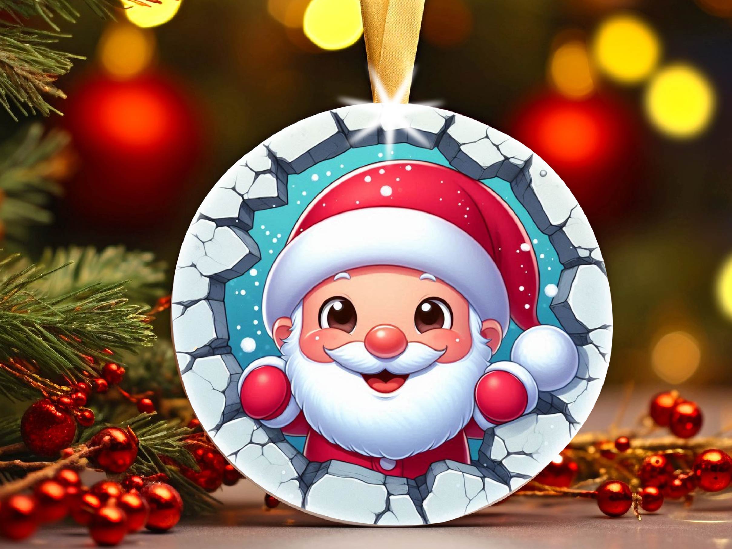 Printable 3D Christmas Ornaments Clipart Bundle 4 - CraftNest - Digital Crafting and Art