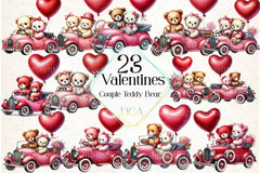 Valentine's Couple Teddy Bear Clipart Bundle 1 - CraftNest - Digital Crafting and Art