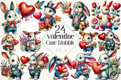 Cute Vintage Rabbit Clipart Bundle 2 - CraftNest - Digital Crafting and Art