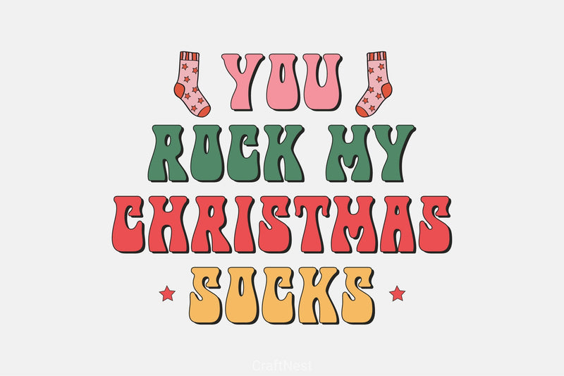 You Rock My Christmas Socks Clipart Bundle - CraftNest - Digital Crafting and Art