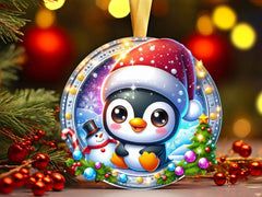 Christmas Round Penguin Ornament Clipart Bundle 1 - CraftNest - Digital Crafting and Art