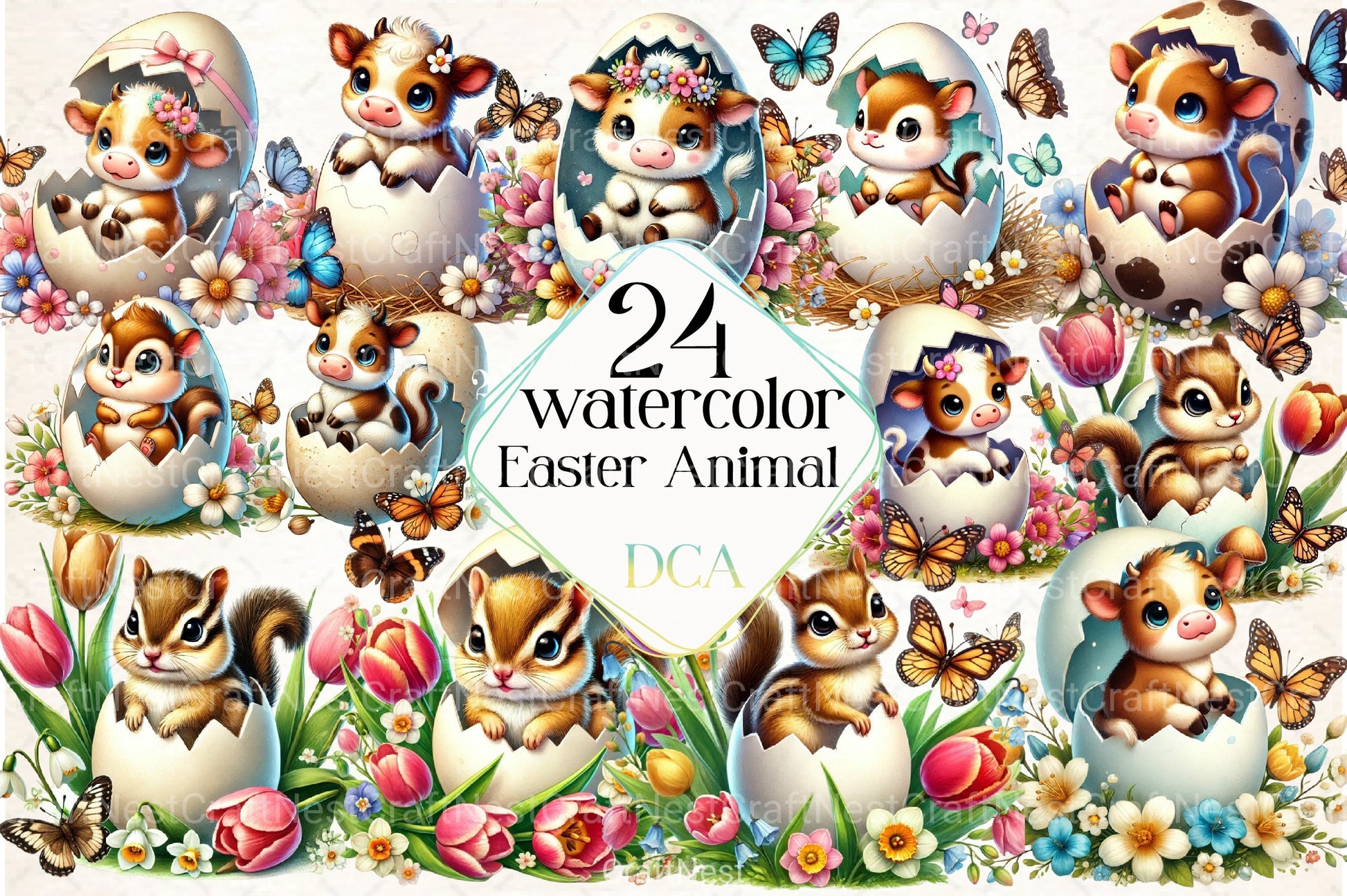 Easter Animal Clipart Bundle - CraftNest - Digital Crafting and Art