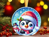 Christmas Round Penguin Ornament Clipart Bundle