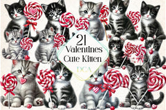 Cute Kitten Valentine's Day Clipart Bundle - CraftNest - Digital Crafting and Art