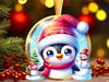 Christmas Round Penguin Ornament Clipart Bundle