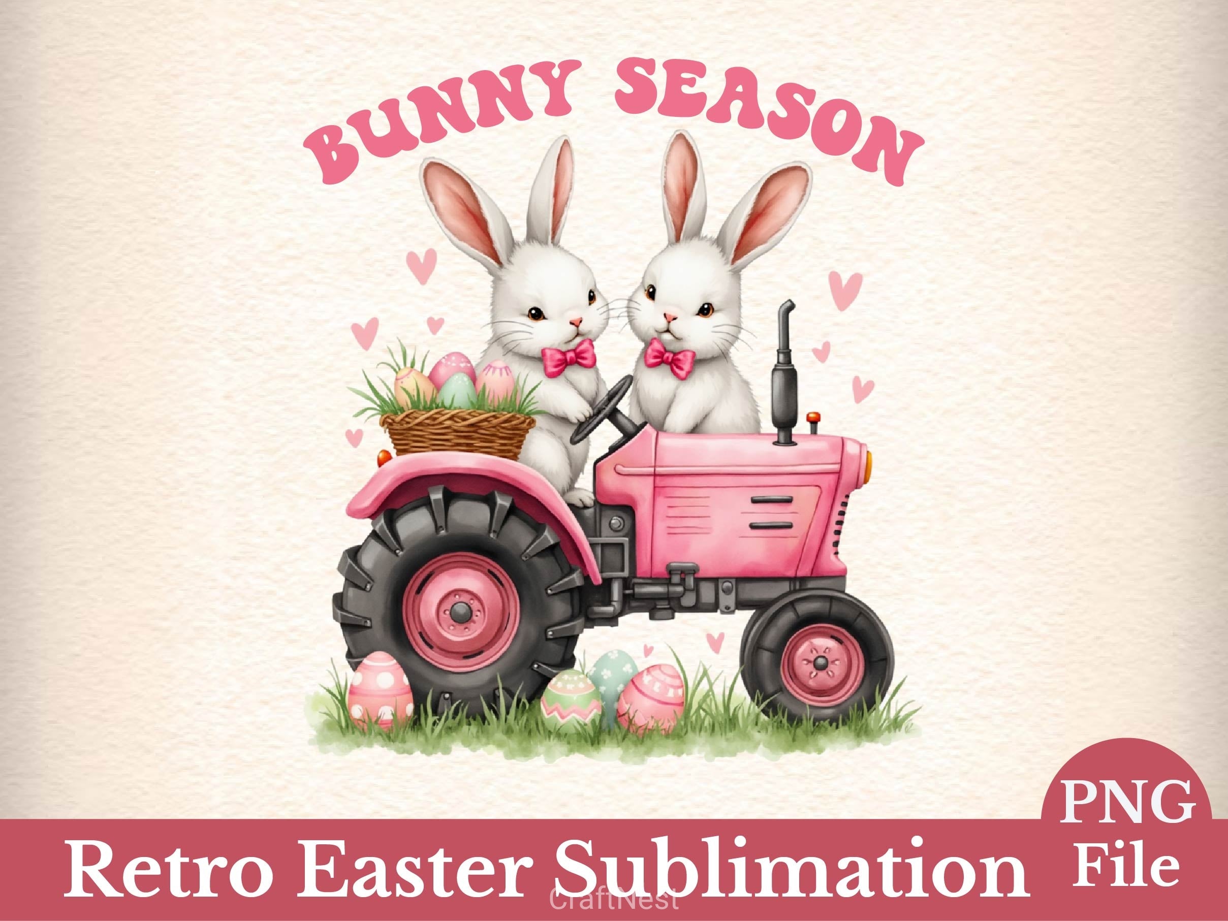 Easter Tractor Farm Tractor Clipart Bundle 3 - CraftNest - Digital Crafting and Art