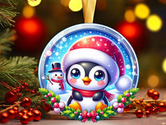 Christmas Round Penguin Ornament Clipart Bundle 2 - CraftNest - Digital Crafting and Art