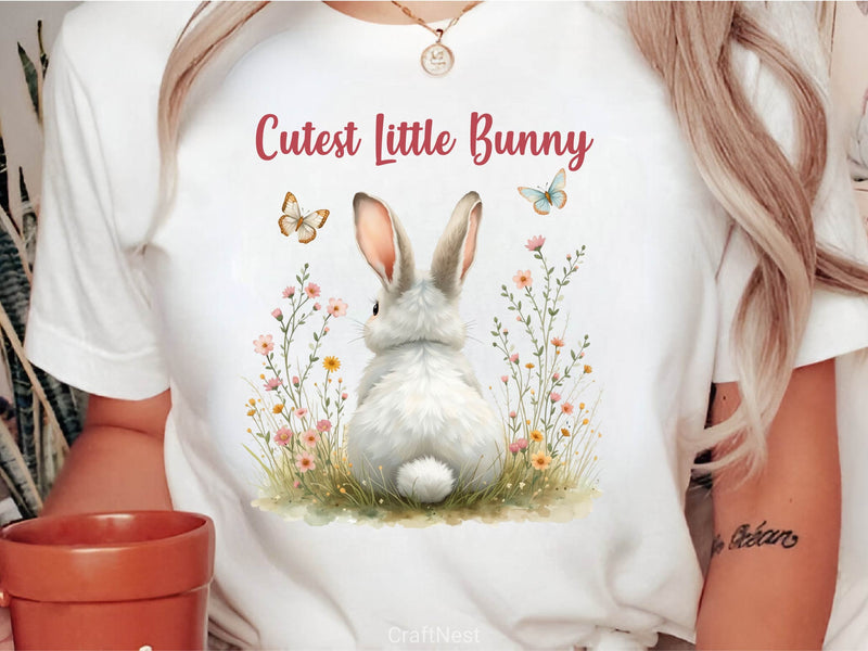 Cutest Little Bunny Floral Bunny Clipart Bundle 2 - CraftNest - Digital Crafting and Art