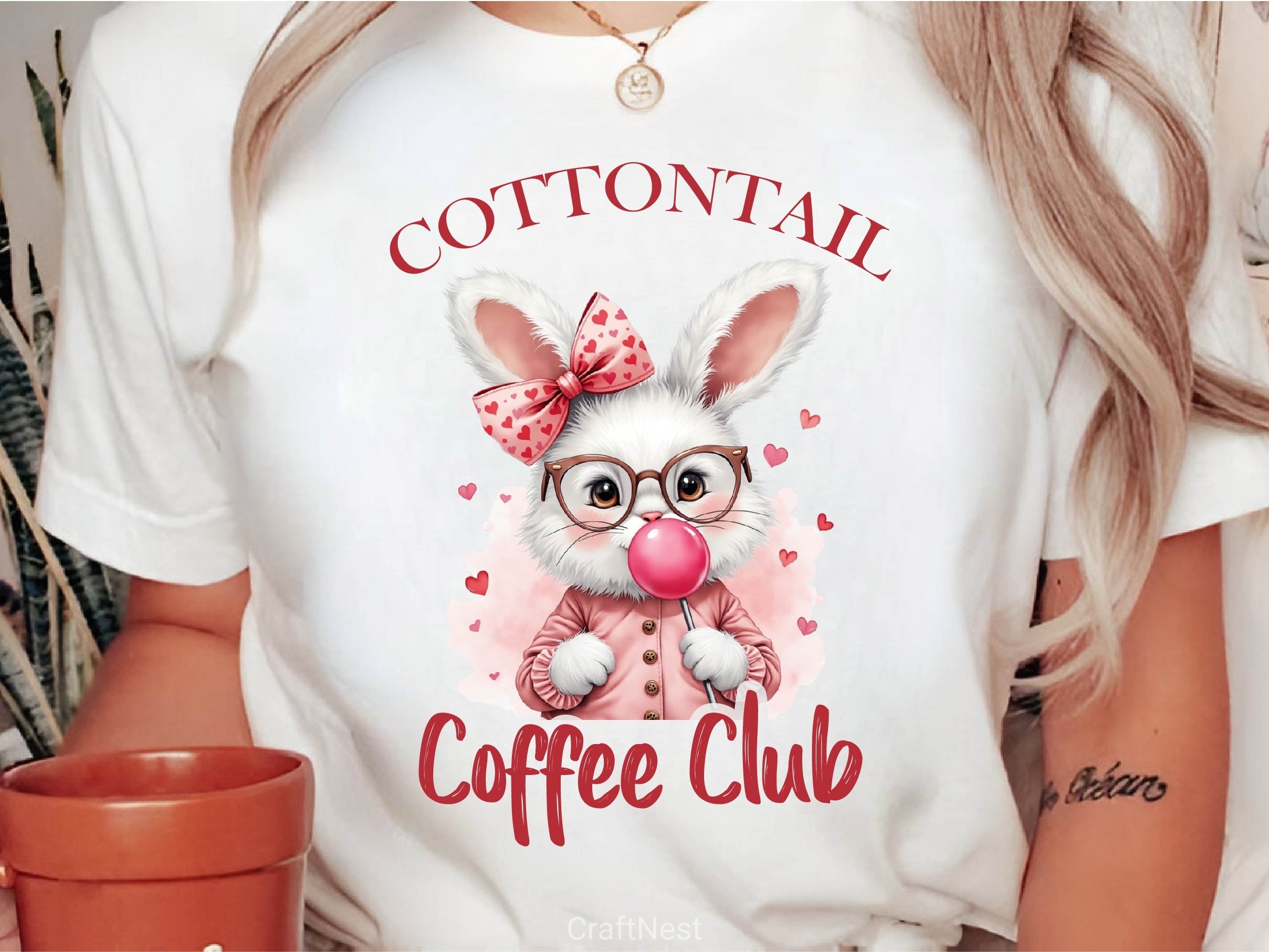 Cottontail Vintage Easter Pink Bow Clipart Bundle 2 - CraftNest - Digital Crafting and Art