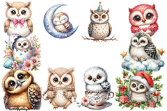 Cute Owl Sublimation Clipart Bundle - CraftNest - Digital Crafting and Art