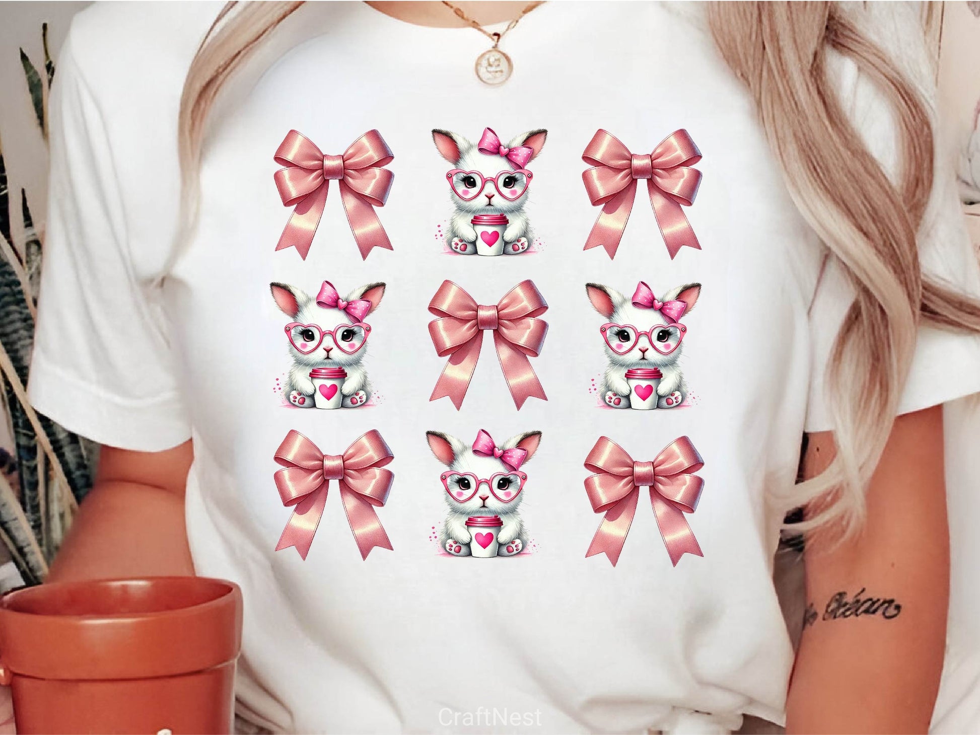 Easter Bunny Coquette Easter Bunny Clipart Bundle - CraftNest - Digital Crafting and Art