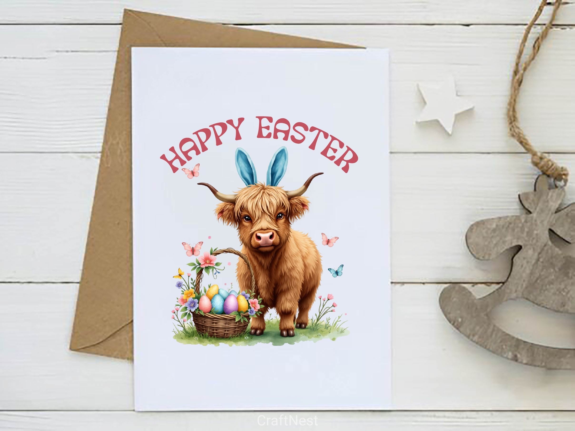 Cute Easter Highland Cow Clipart Bundle 2 - CraftNest - Digital Crafting and Art