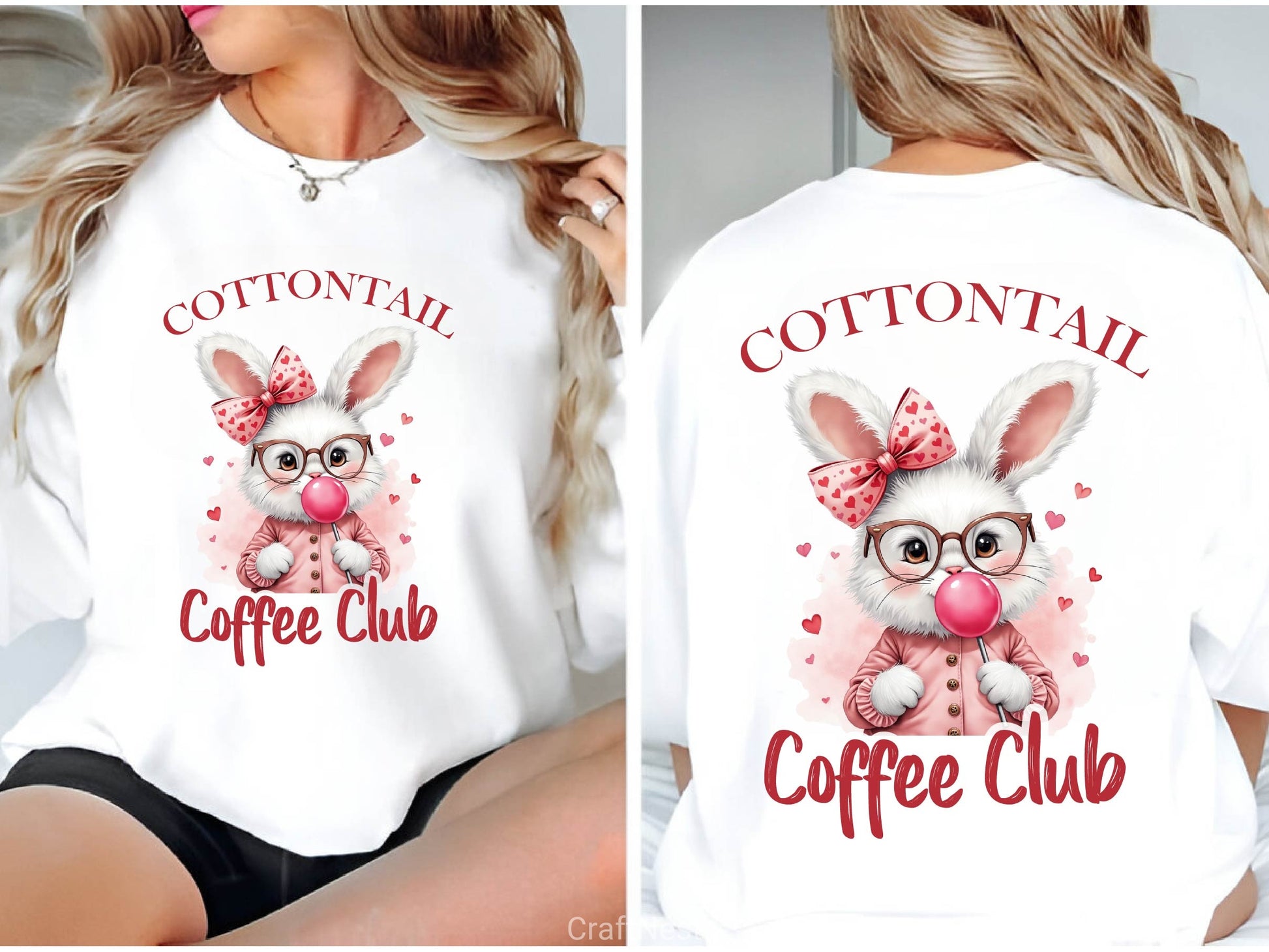 Cottontail Vintage Easter Pink Bow Clipart Bundle 2 - CraftNest - Digital Crafting and Art