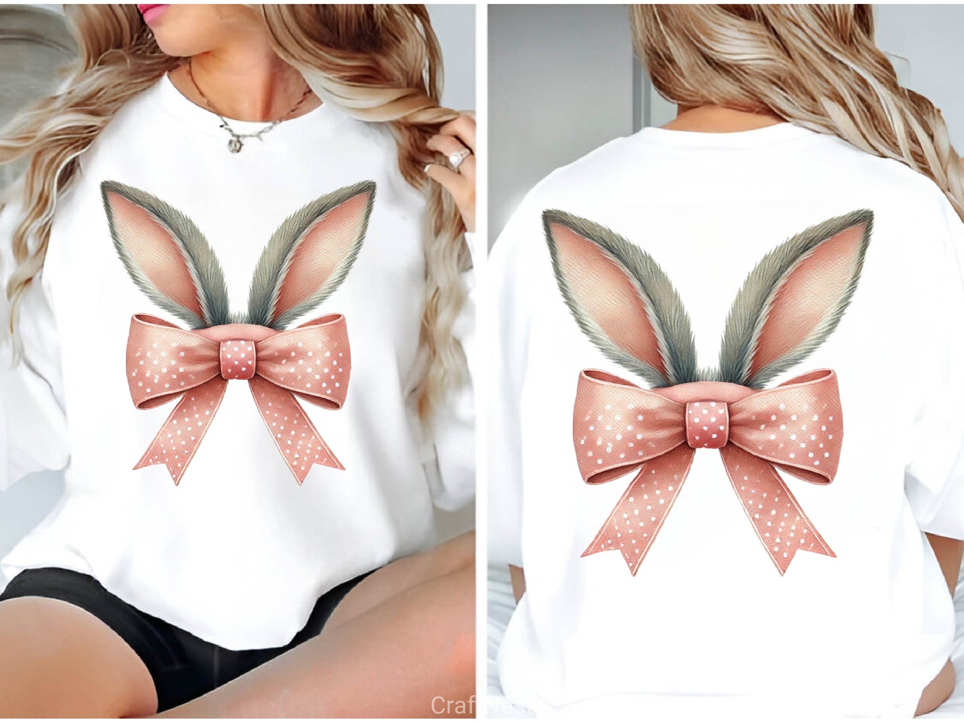 Coquette Bunny Easter Bunny Clipart Bundle 4 - CraftNest - Digital Crafting and Art