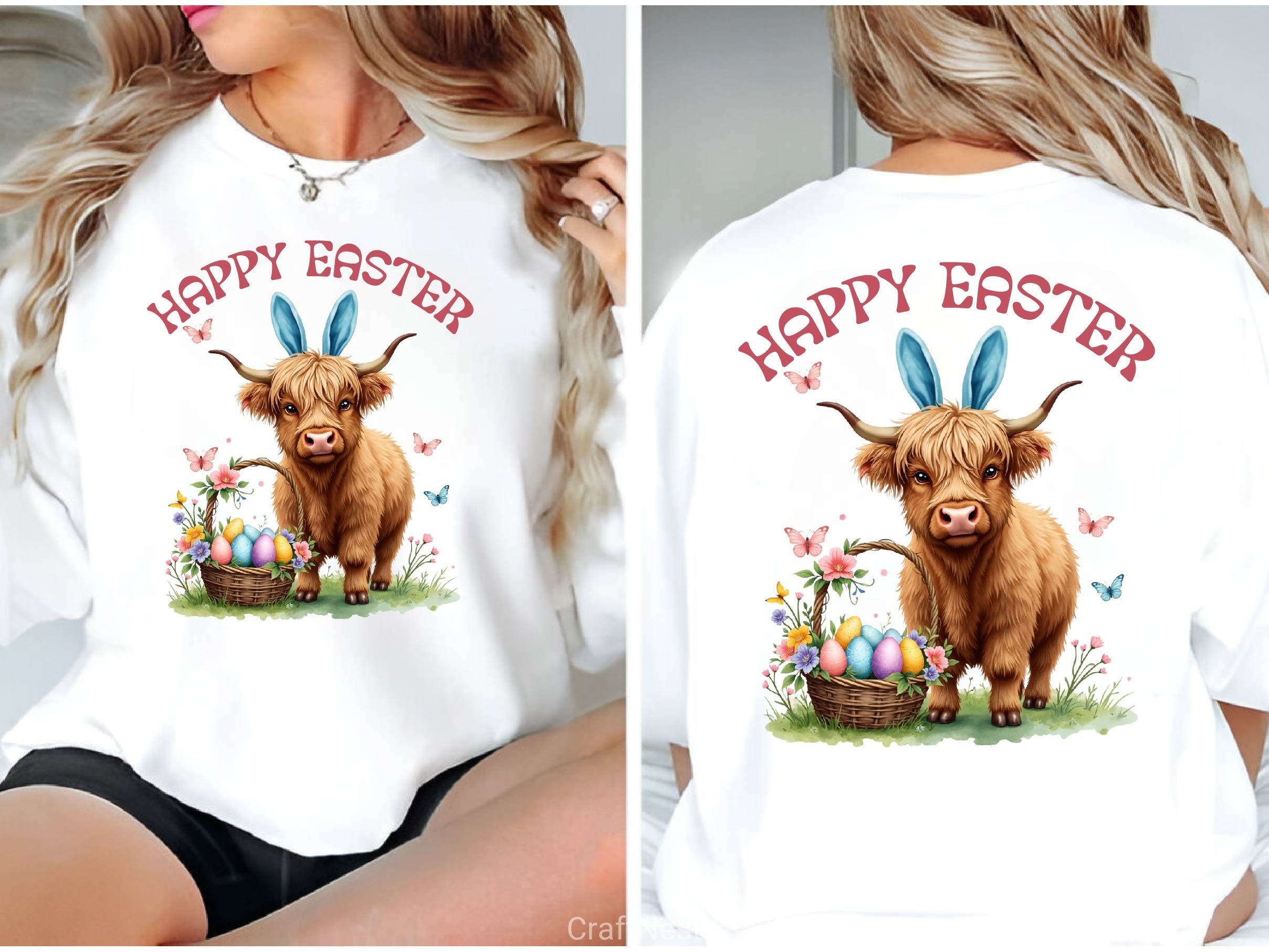 Cute Easter Highland Cow Clipart Bundle 2 - CraftNest - Digital Crafting and Art