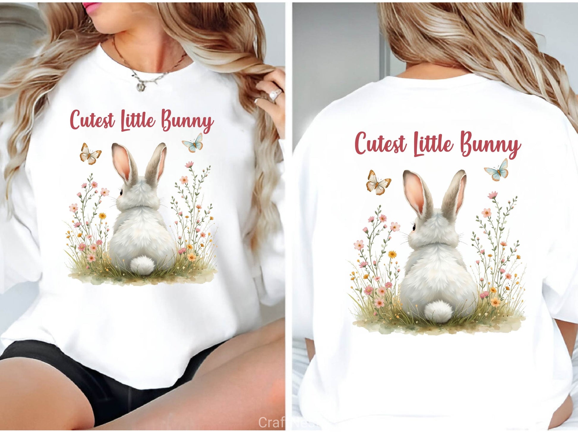 Cutest Little Bunny Floral Bunny Clipart Bundle 2 - CraftNest - Digital Crafting and Art