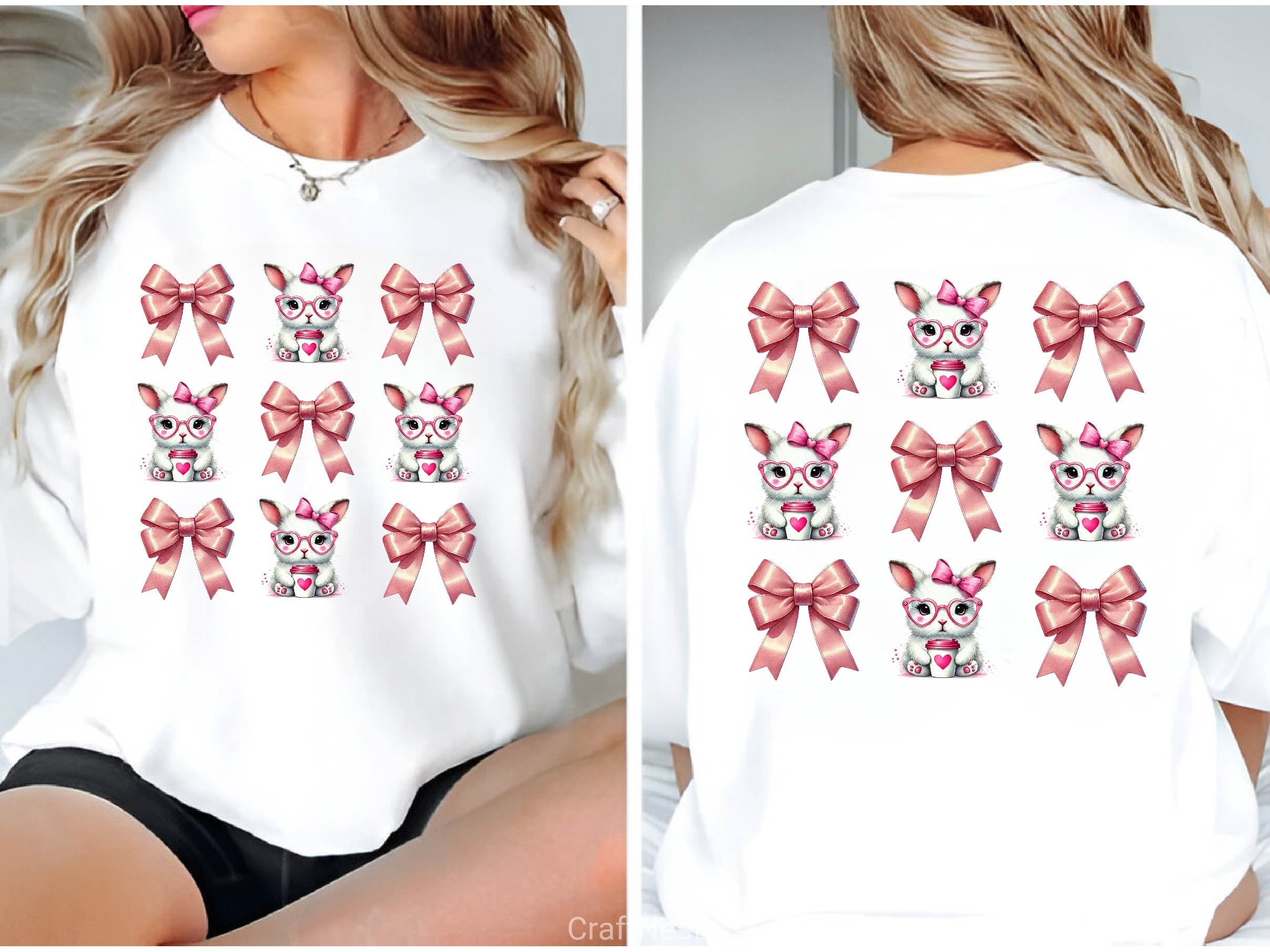 Easter Bunny Coquette Easter Bunny Clipart Bundle - CraftNest - Digital Crafting and Art