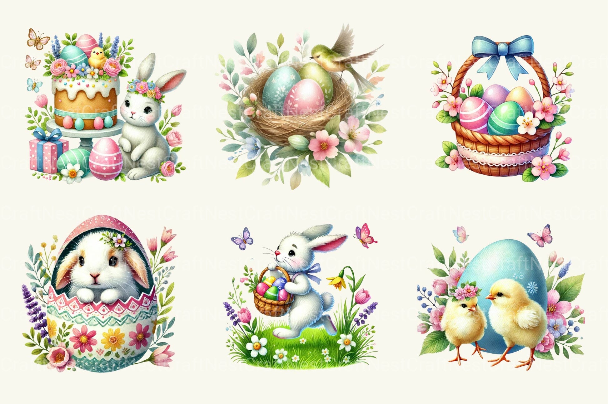Cute Easter Clipart Bundle 4 - CraftNest - Digital Crafting and Art