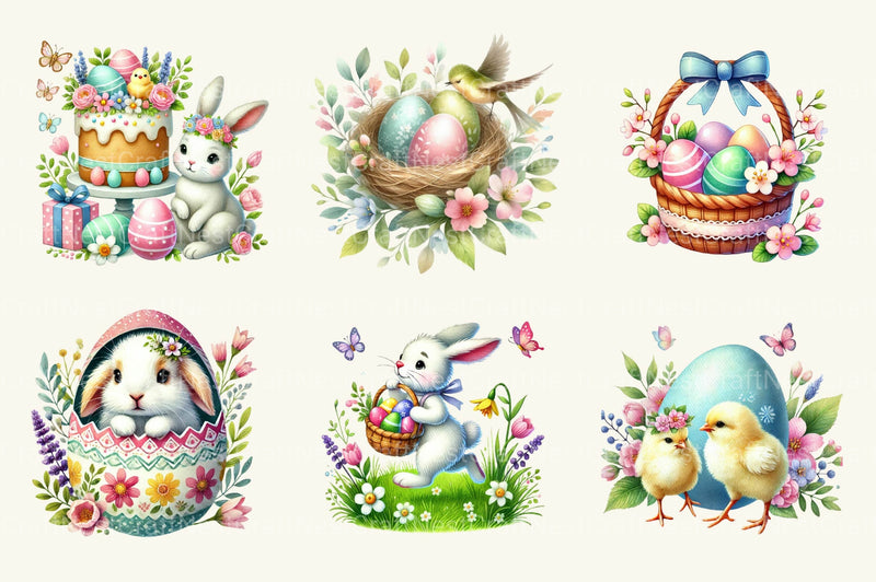 Cute Easter Clipart Bundle 4 - CraftNest - Digital Crafting and Art