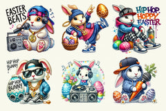 Hip Hop Bunny Easter Day Clipart Bundle 20 - CraftNest - Digital Crafting and Art