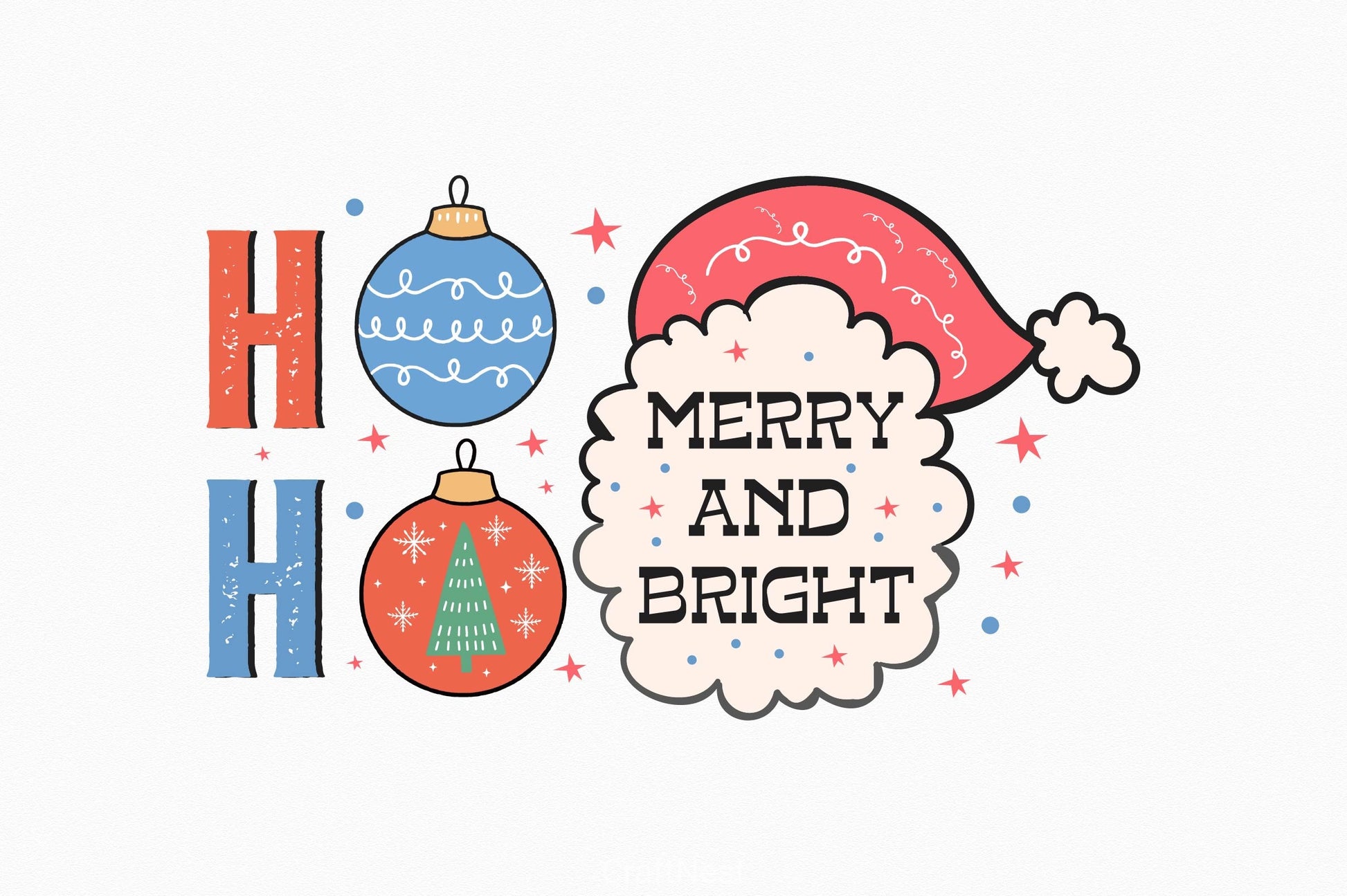 Ho Ho Ho Merry And Bright Clipart Bundle - CraftNest - Digital Crafting and Art