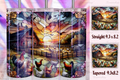 Stained Glass Farm Animals Tumbler Bundle 4 - CraftNest - Digital Crafting and Art