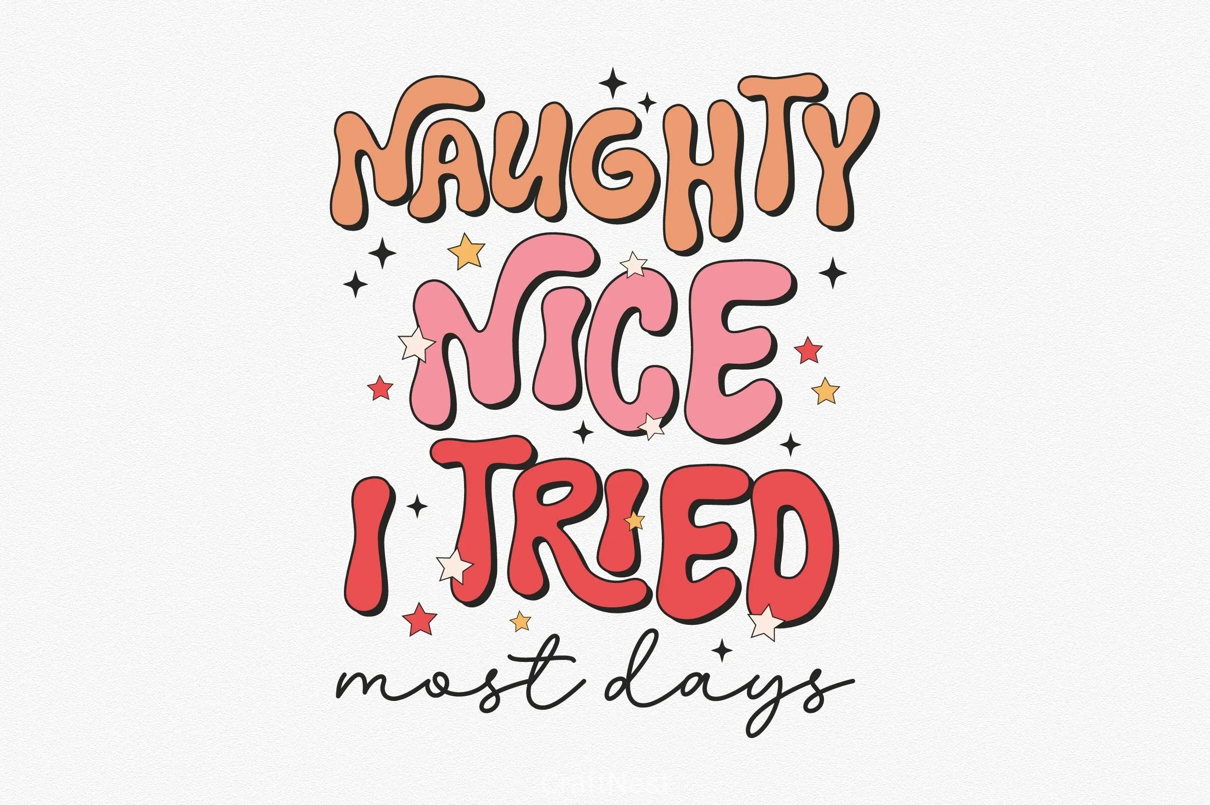 Naughty Nice I Tried Most Days Clipart Bundle - CraftNest - Digital Crafting and Art