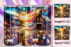 Stained Glass Farm Animals Tumbler Bundle 5 - CraftNest - Digital Crafting and Art