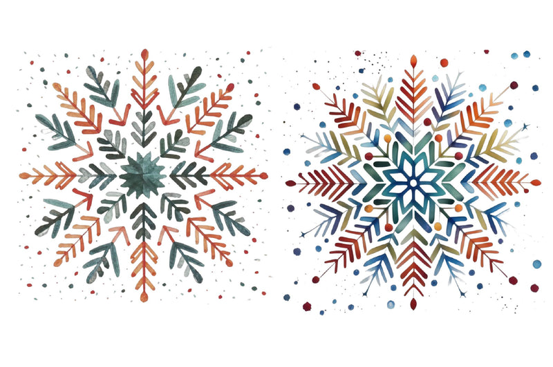 Colorful Snowflakes Clipart Bundle - CraftNest - Digital Crafting and Art