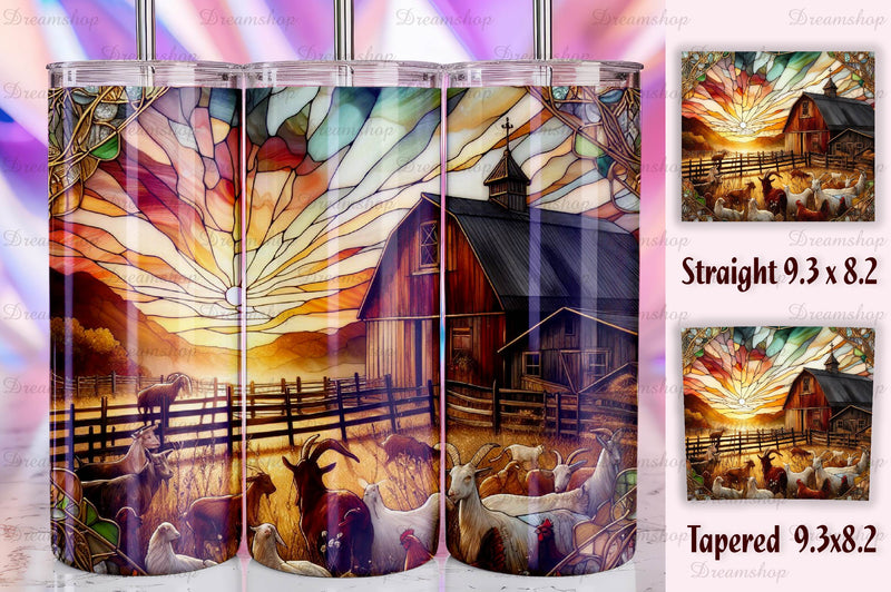 Stained Glass Farm Animals Tumbler Bundle 9 - CraftNest - Digital Crafting and Art