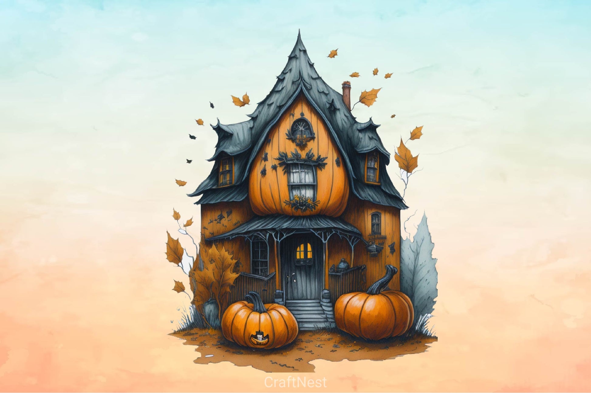 Halloween Home Clipart Bundle - CraftNest - Digital Crafting and Art