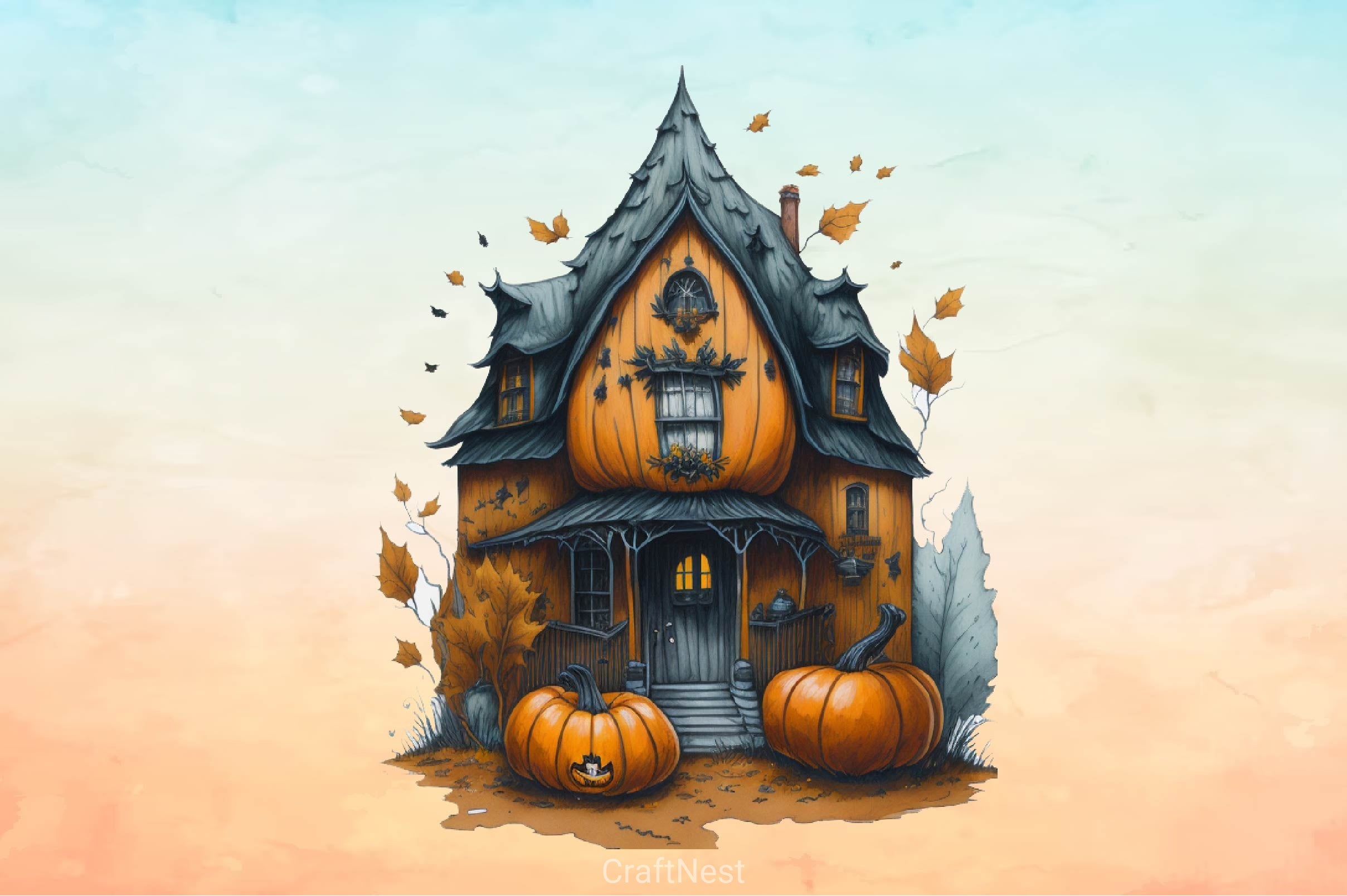 Halloween Home Clipart Bundle - CraftNest - Digital Crafting and Art
