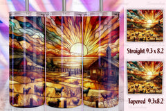 Stained Glass Farm Animals Tumbler Bundle 10 - CraftNest - Digital Crafting and Art