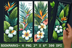 Tropical Leaves Bookmark Tropical Bookmark - CraftNest - Digital Crafting and Art