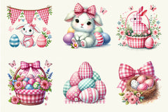 Pink Easter Gingham Clipart Bundle 2 - CraftNest - Digital Crafting and Art