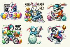 Hip Hop Bunny Easter Day Clipart Bundle 20 - CraftNest - Digital Crafting and Art