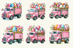 Pink Easter Truck Clipart Bundle - CraftNest - Digital Crafting and Art