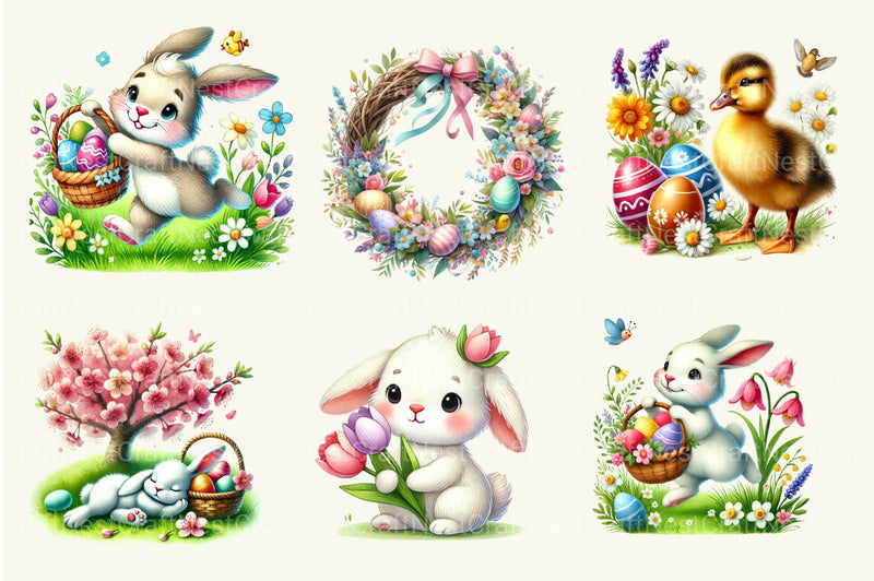 Cute Easter Clipart Bundle 4 - CraftNest - Digital Crafting and Art