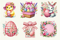 Pink Easter Gingham Clipart Bundle 2 - CraftNest - Digital Crafting and Art