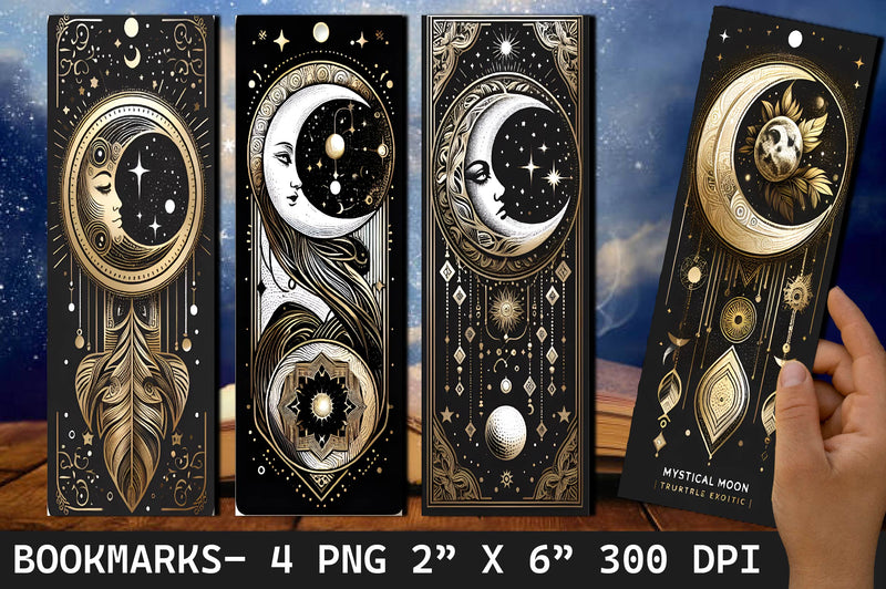 Moon Bookmark Mystic Moon Bookmark - CraftNest - Digital Crafting and Art