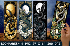 Dragons Bookmark Mystic Dragon Bookmark 3 - CraftNest - Digital Crafting and Art