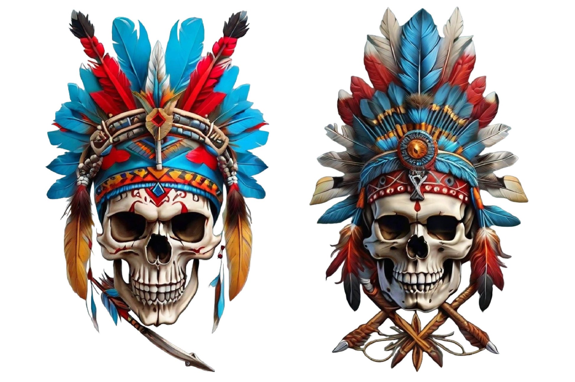 Native American Skull Art Clipart Bundle - CraftNest - Digital Crafting and Art