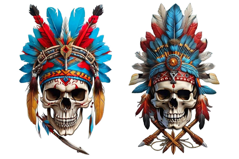Native American Skull Art Clipart Bundle - CraftNest - Digital Crafting and Art