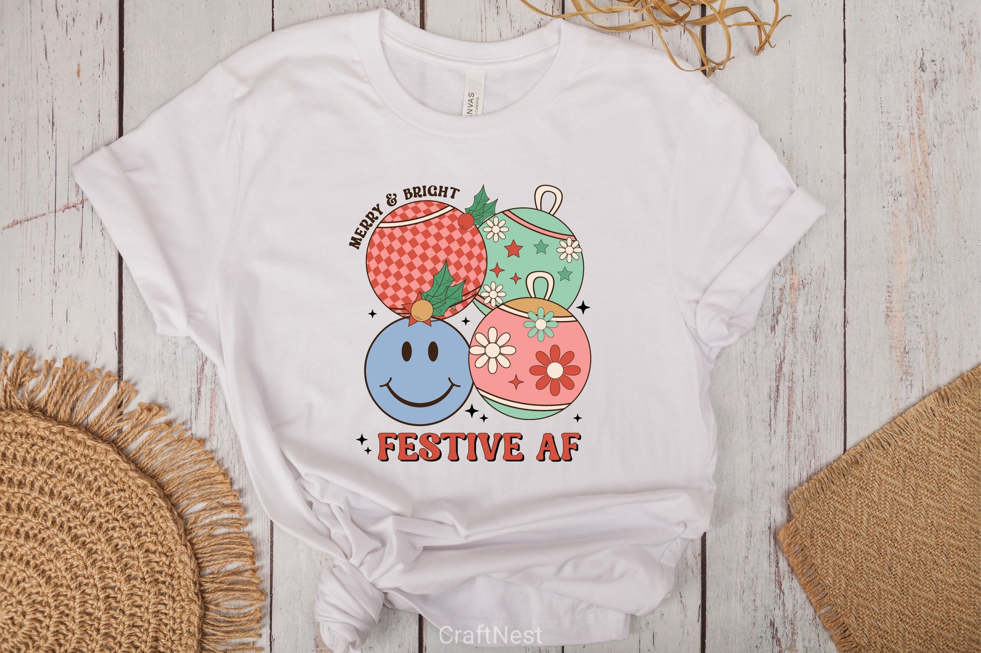 Merry & Bright Festive Af SVG Bundle - CraftNest - Digital Crafting and Art