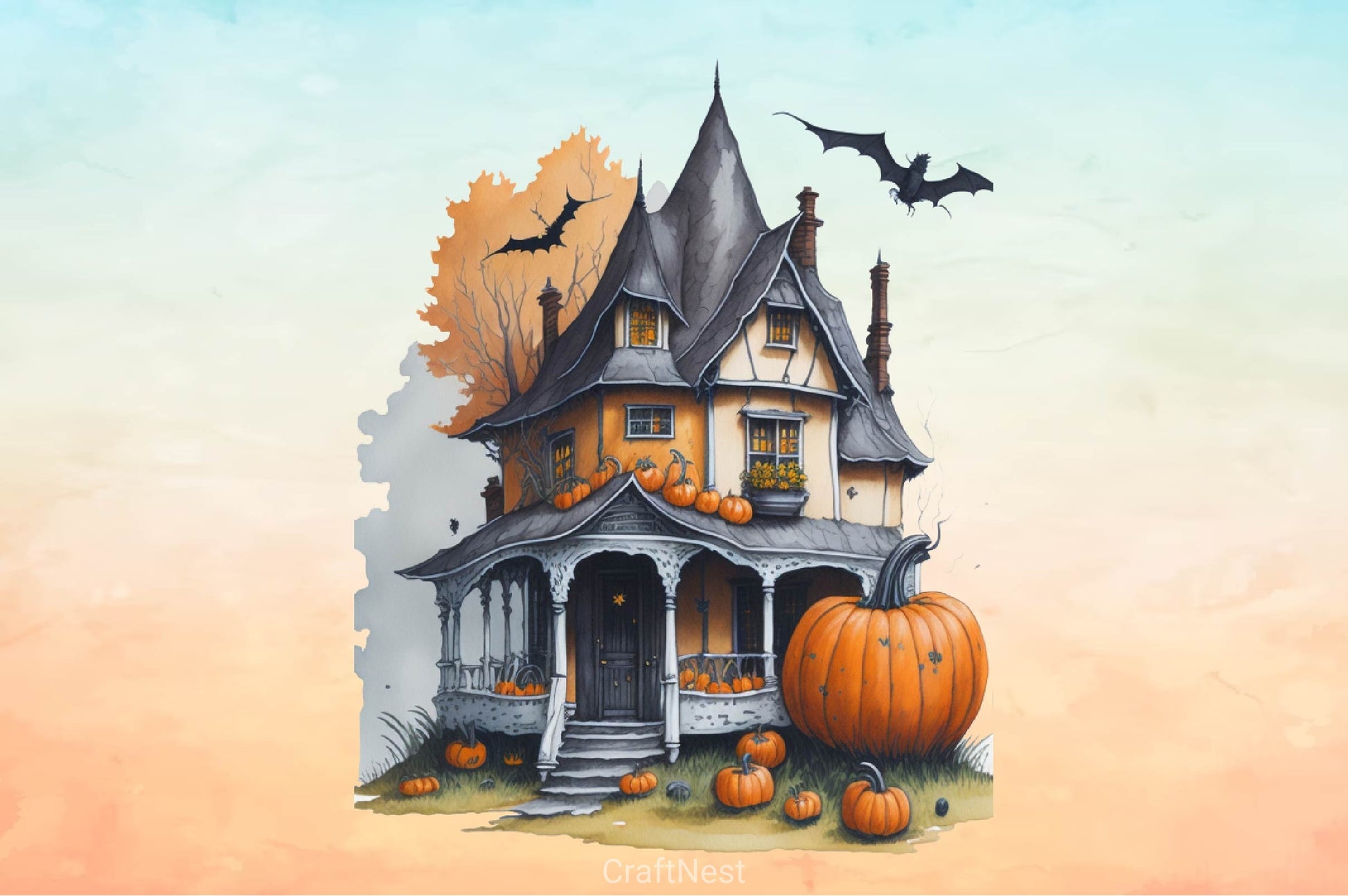 Halloween Home Clipart Bundle - CraftNest - Digital Crafting and Art