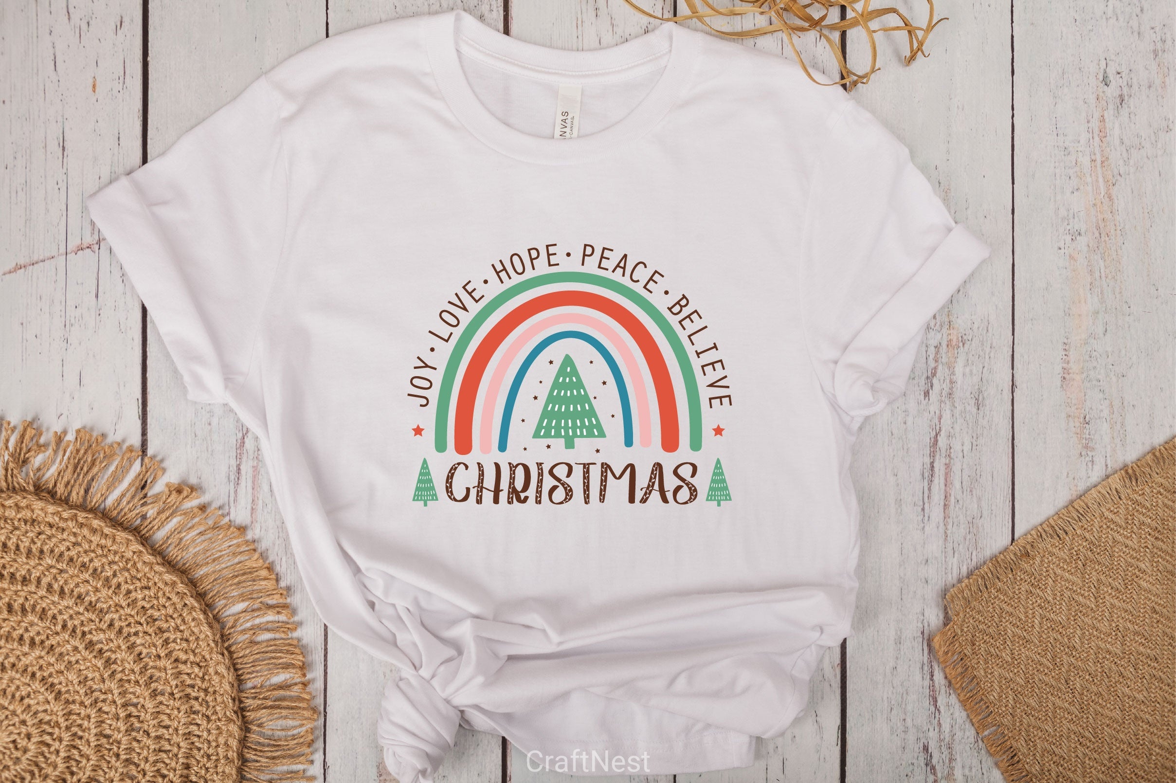 Joy Love Hope Peace Believe Christmas SVG Bundle - CraftNest - Digital Crafting and Art